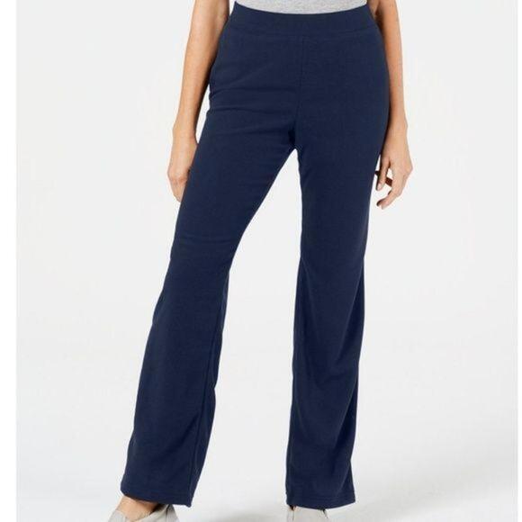 Karen Scott Microfleece Pull-on Knit Pants Industrial Blue PL - Picture 1 of 3